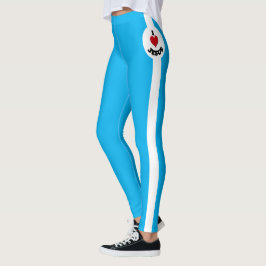 Ich Liebe Jesus, blau mit weißem Streifen Leggings