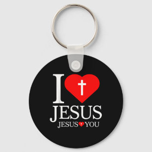 Ich liebe Jesus christliches Kreuz Gott Glaube Bib Schlüsselanhänger