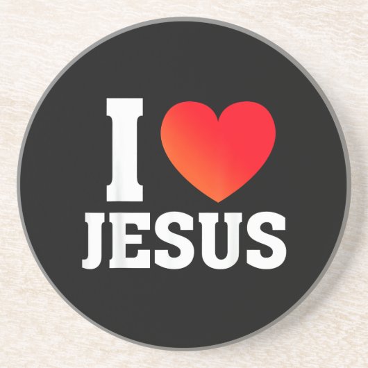 Ich liebe Jesus Getränkeuntersetzer (Vorne)