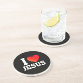 Ich liebe Jesus Getränkeuntersetzer (Seite)