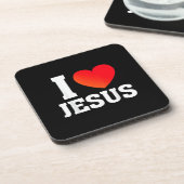 Ich liebe Jesus Getränkeuntersetzer (Linke Seite)