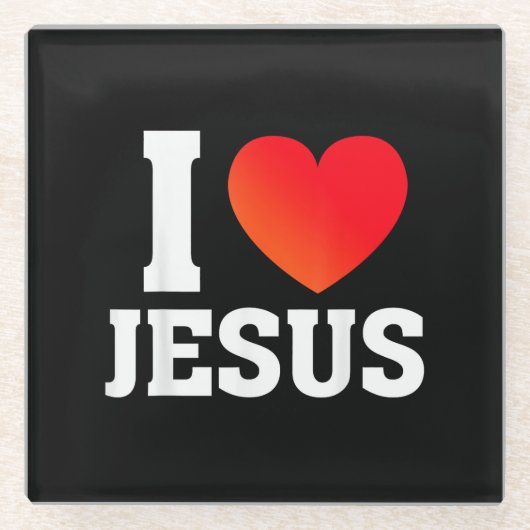 Ich liebe Jesus Glasuntersetzer (Vorderseite)