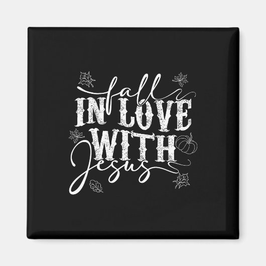 Ich Liebe Jesus Herbstlaub und Pumpkin Herbst Dank Magnet (Vorne)