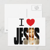 Ich Liebe Jesus - Ich höre Jesus mit dem Namen Postkarte (Vorne/Hinten)