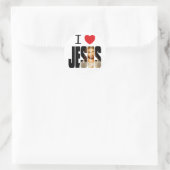 Ich Liebe Jesus - Ich höre Jesus mit dem Namen Runder Aufkleber (Tasche)
