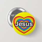 Ich Liebe Jesus. Ich Liebe dir Jesus. Herz Button (Vorne & Hinten)