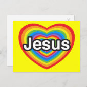 Ich Liebe Jesus. Ich Liebe dir Jesus. Herz Postkarte (Vorne/Hinten)