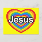 Ich Liebe Jesus. Ich Liebe dir Jesus. Herz Postkarte (Vorderseite)