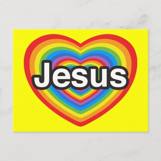 Ich Liebe Jesus. Ich Liebe dir Jesus. Herz Postkarte (Vorderseite)