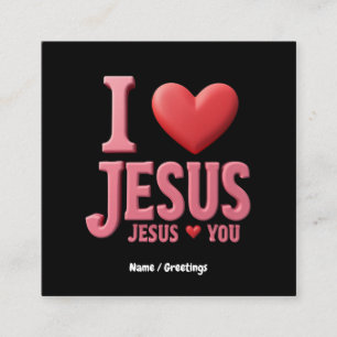 Ich Liebe Jesus, Jesus Liebe dir einen Christliche Quadratische Visitenkarte