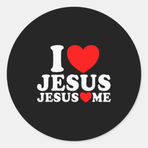 Ich liebe Jesus Jesus liebt mich Christlicher Glau Runder Aufkleber
