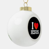 Ich liebe Jesus Keramik Kugel-Ornament (Links)