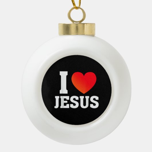 Ich liebe Jesus Keramik Kugel-Ornament (Vorderseite)