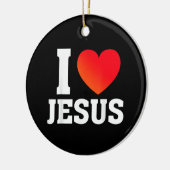 Ich liebe Jesus Keramik Ornament (Links)
