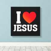 Ich liebe Jesus Leinwanddruck (Insitu (Holzboden))