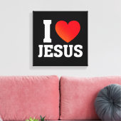Ich liebe Jesus Leinwanddruck (Insitu (Wohnzimmer))