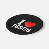 Ich liebe Jesus Pappteller (Schrägansicht)