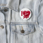 Ich liebe Jesus rotes Herz Button (Beispiel)