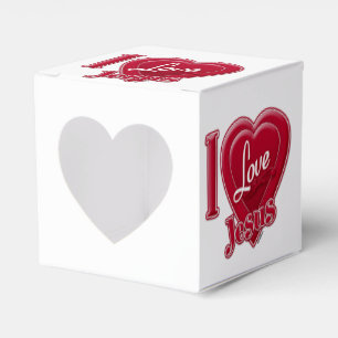 Ich liebe Jesus rotes Herz Geschenkschachtel