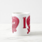 Ich liebe Jesus rotes Herz Kaffeetasse (Mittel)