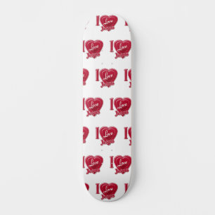 Ich liebe Jesus rotes Herz Skateboard