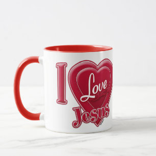 Ich liebe Jesus rotes Herz Tasse