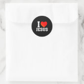 Ich liebe Jesus Runder Aufkleber (Tasche)