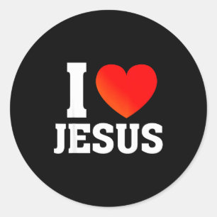 Ich liebe Jesus Runder Aufkleber