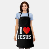 Ich liebe Jesus Schürze (Getragen)