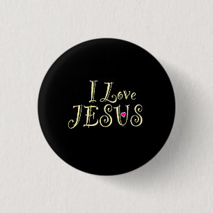 „Ich liebe Jesus“ Schwarz  Button
