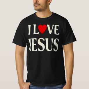 Ich liebe Jesus schwarzes T-Shirt