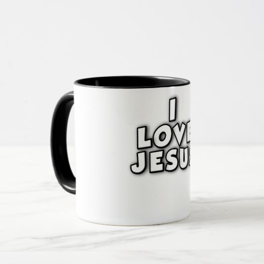 Ich liebe Jesus Tasse (Vorderseite Links)