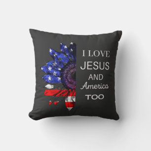 Ich Liebe Jesus und Amerika auch, 4. Juli Kissen