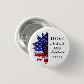 Ich Liebe Jesus und auch Amerika Button (Vorne & Hinten)