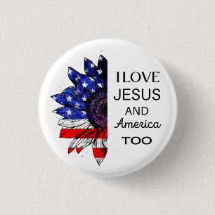 Ich Liebe Jesus und auch Amerika Button