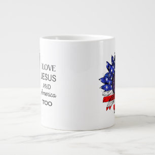 Ich Liebe Jesus und auch Amerika Jumbo-Tasse