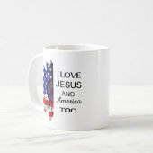 Ich Liebe Jesus und auch Amerika Kaffeetasse (Vorderseite Links)