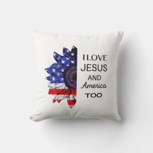 Ich Liebe Jesus und auch Amerika Kissen