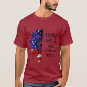 Ich Liebe Jesus und auch Amerika T-Shirt (Vorderseite)