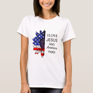 Ich Liebe Jesus und auch Amerika T-Shirt