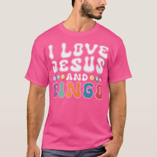 Ich liebe Jesus und Bingo Christliches Kreuz Brett T-Shirt