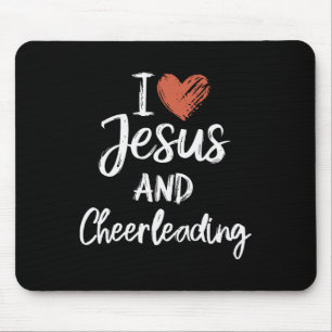 Ich liebe Jesus und Cheerleading Christlich religi Mousepad