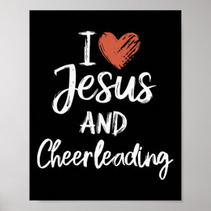 Ich liebe Jesus und Cheerleading Christlich religi Poster
