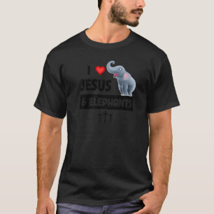 Ich Liebe Jesus und Elefanten Christliche Liebe Je T-Shirt