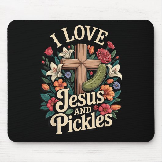 Ich liebe Jesus und Essiggurken Mousepad (Vorne)