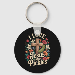 Ich liebe Jesus und Essiggurken Schlüsselanhänger