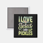 Ich liebe Jesus und Gurken Magnet (Vorderseite/Rückseite)