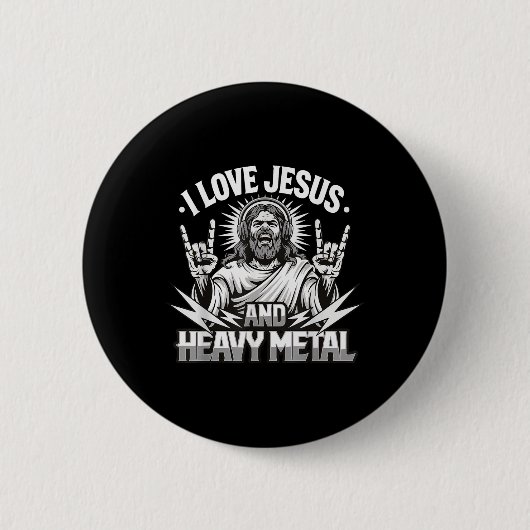 Ich liebe Jesus und Heavy Metal 2 Button (Vorderseite)
