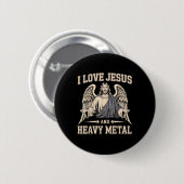 Ich liebe Jesus und Heavy Metal 3 Button (Vorne & Hinten)