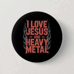 Ich liebe Jesus und Heavy Metal Button